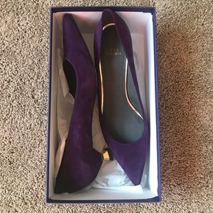 Stuart Weitzman Sz 9.5 Purple Suede Career Heels